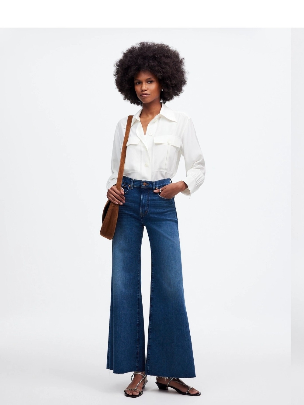 Madewell Dark Blue High-Rise Flare Jeans
